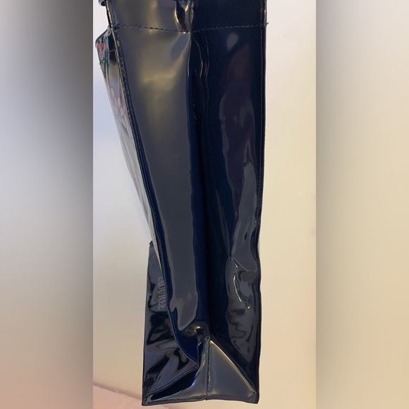 Rare Ladurée Paris Les Secrets Patent Navy Cat Large Tote Bag Hard to Find Print - Picture 11 of 15